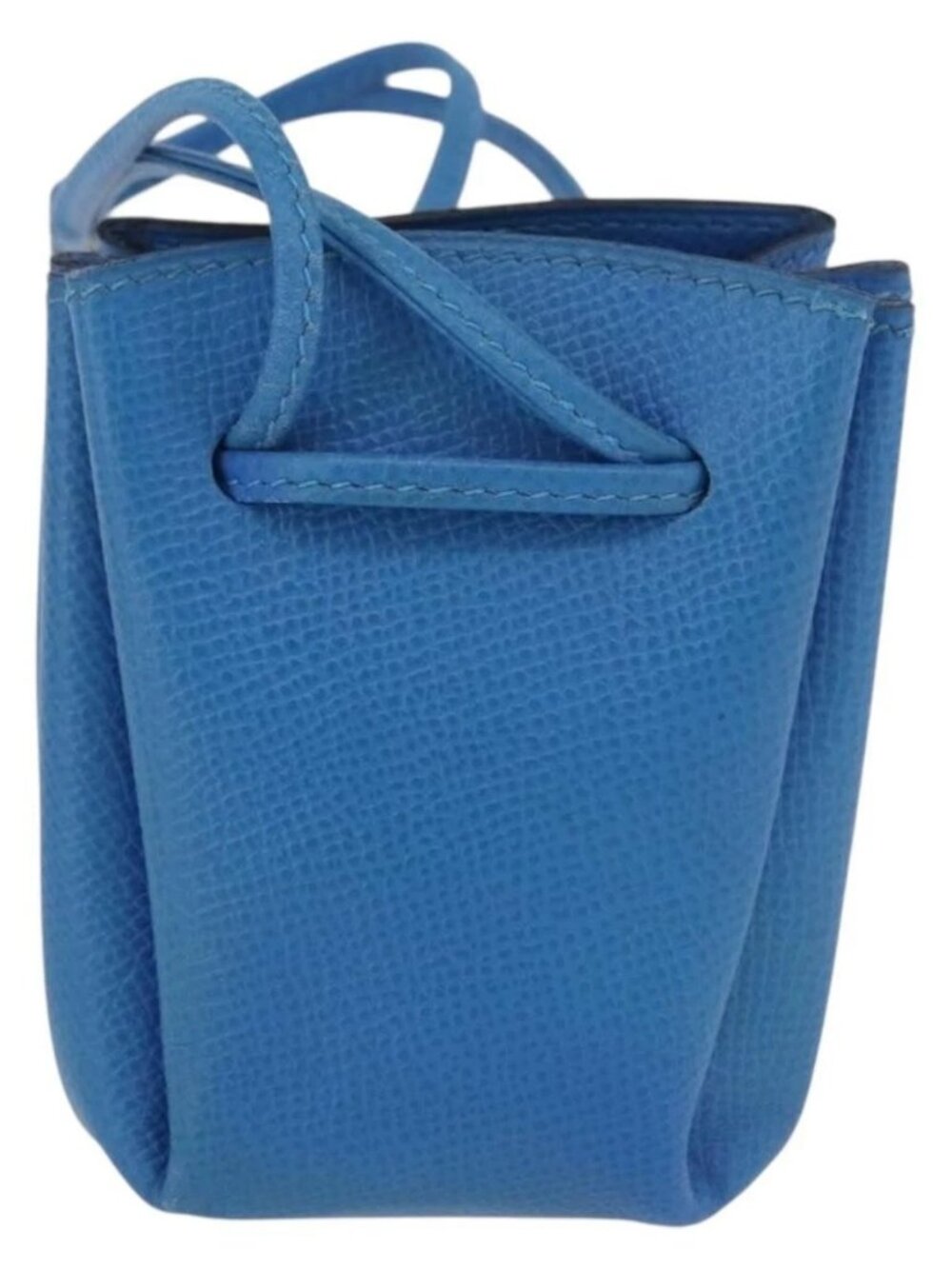 HERMES Vespa Pouch Leather Blue Auth 170911 - Picture 2 of 15
